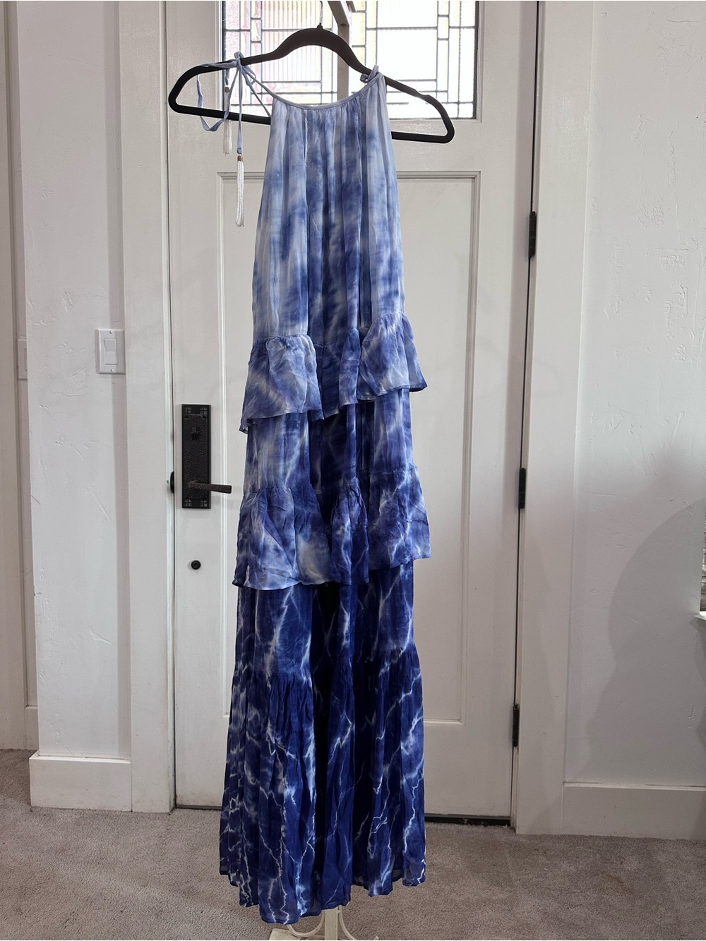 YFB Blue Tie-Dye Tiered Maxi Dress
